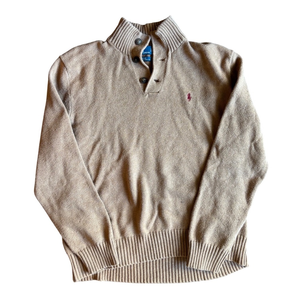 Vintage Polo Ralph Lauren Henley Cotton Sweater Size L